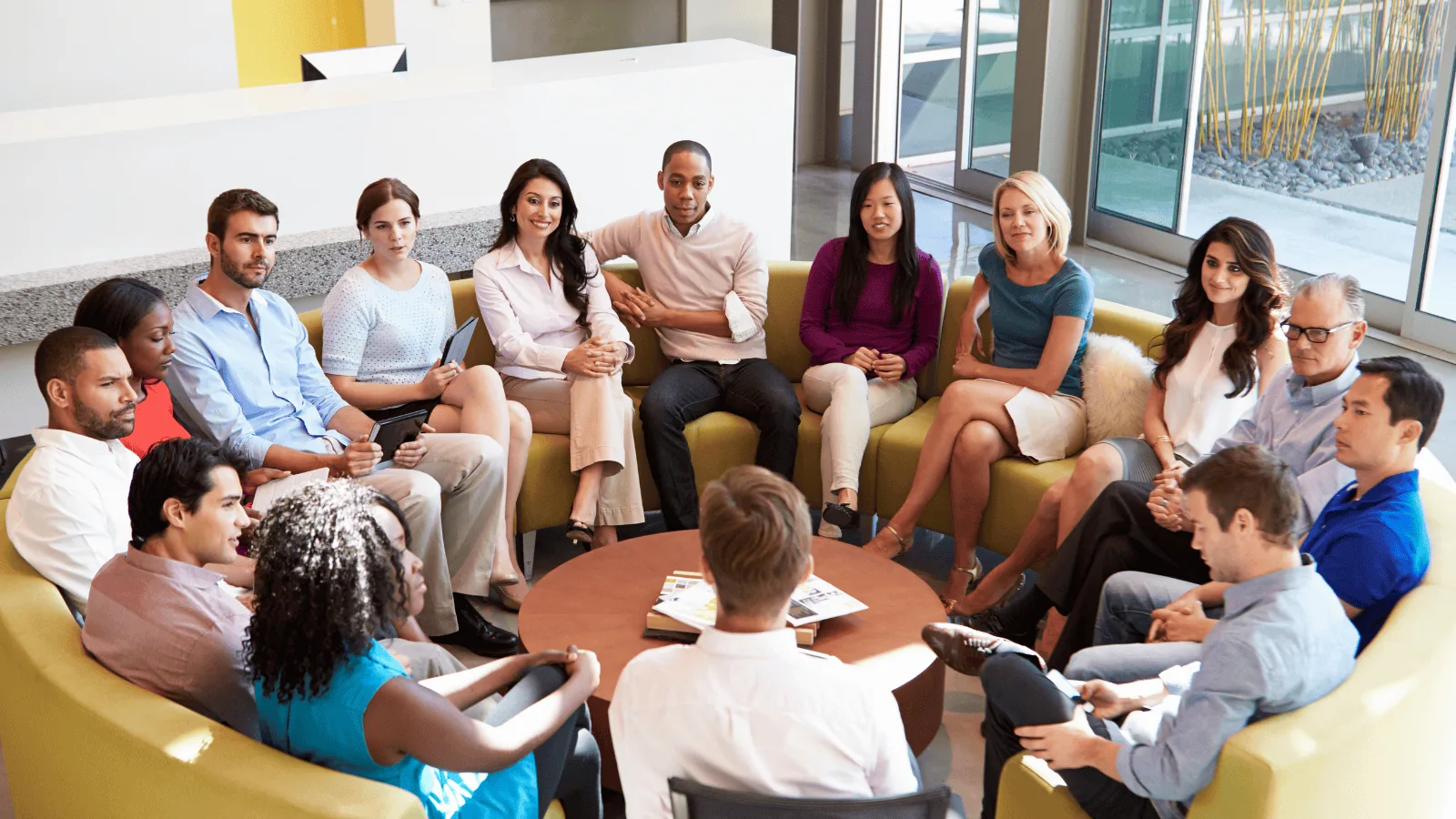 Team collaborating to break down business silos