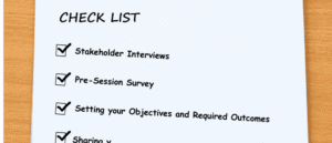A checklist of pre-work for a strategic planning workshop