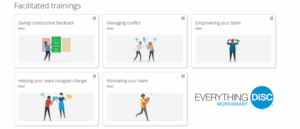 Everything DiSC Worksmart Courses list with logos